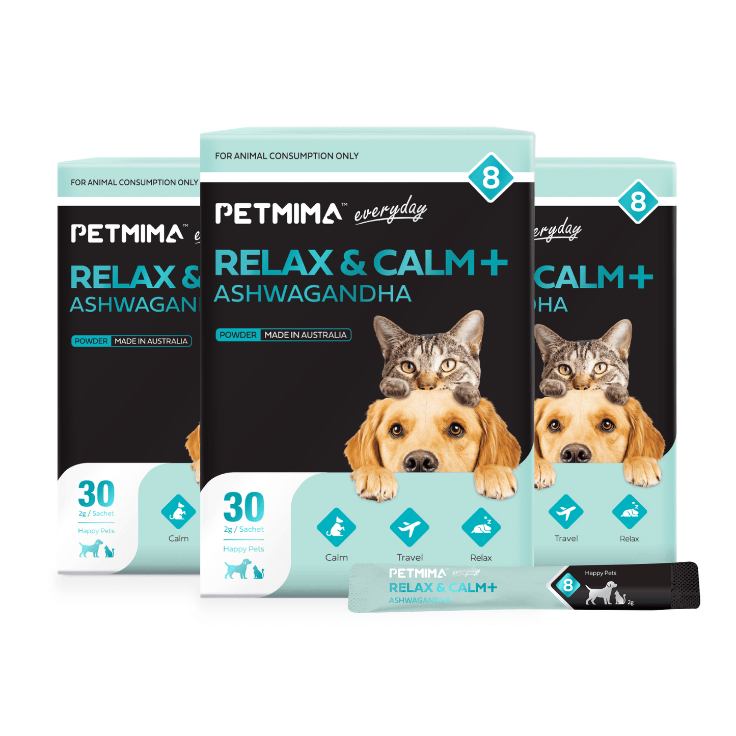 Petmima Relax & Calm+ and Ashwagandha pet supplement 3 Boxes