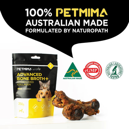 PETMIMA Advance Bone Broth muscle supplements for dogs & cats Australian made with certification
