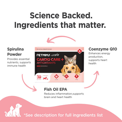PETMIMA Cardio Care + Antioxidants with ingredients and benefits