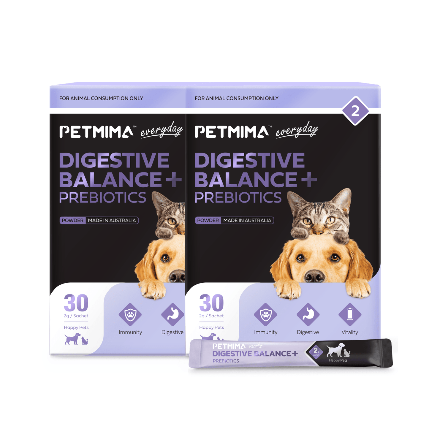 Two Boxes of Petmima Digestive Balance + Prebiotics for pets