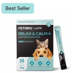 Petmima Relax and Calm plus Ashwagandha best-selling calming supplement for dogs and cats