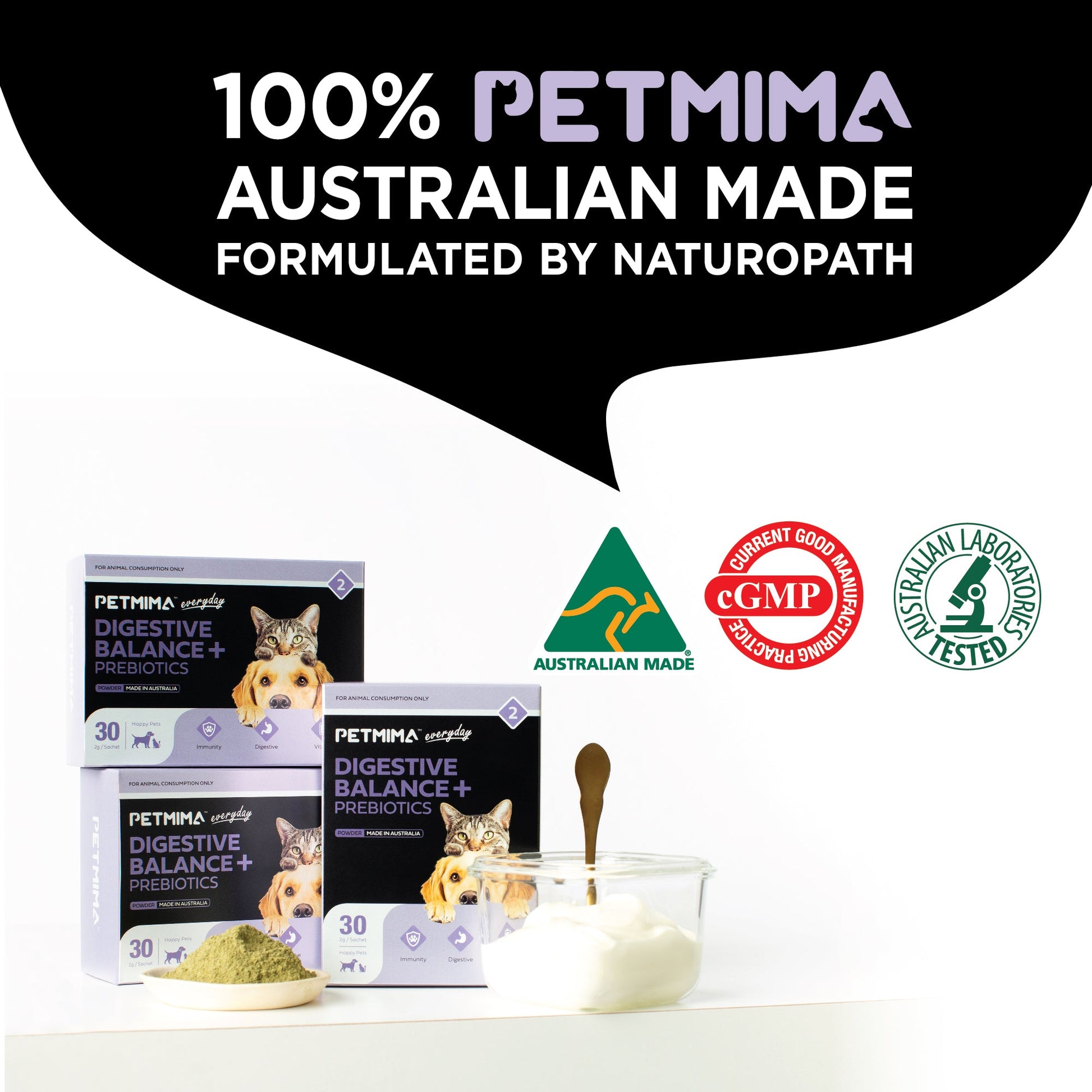 Petmima probiotic for dogs & cats with certification, vet recommended. 