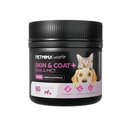 skin and coat supplements for dogs & cats restores skin health, maintains coat shine and soothes hotspots